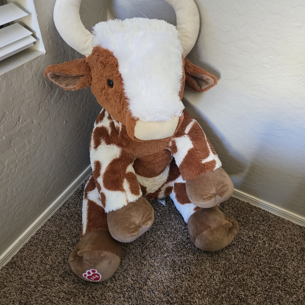 Build-A-Bear Brown and White Plush Cow
